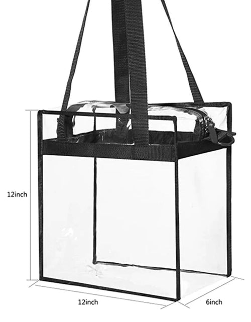Load image into Gallery viewer, 2X Clear PVC Tote Bag Women Large Transparent Handbag Zip Purse Stadium Security
