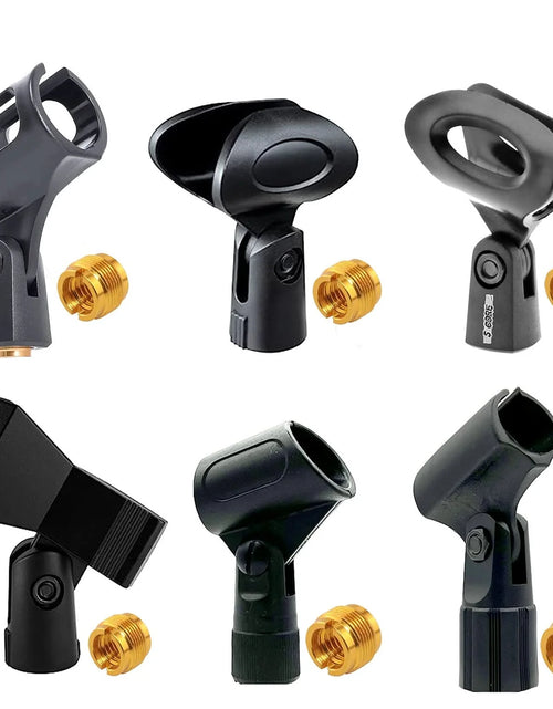 Load image into Gallery viewer, 5 Core Microphone Clip Holder 6 Pieces Multi Pack with Screw Adapters 5/8 to 3/8 Inch
