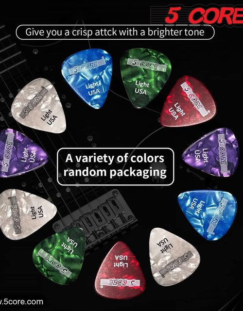 Load image into Gallery viewer, 5Core Guitar Picks Celluloid Light Gauge 0.46Mm Pick - Acoustic Electric Bass Guitars WHITE

