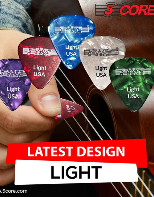 Load image into Gallery viewer, 5Core Guitar Picks Celluloid Light Gauge 0.46Mm Pick - Acoustic Electric Bass Guitars WHITE
