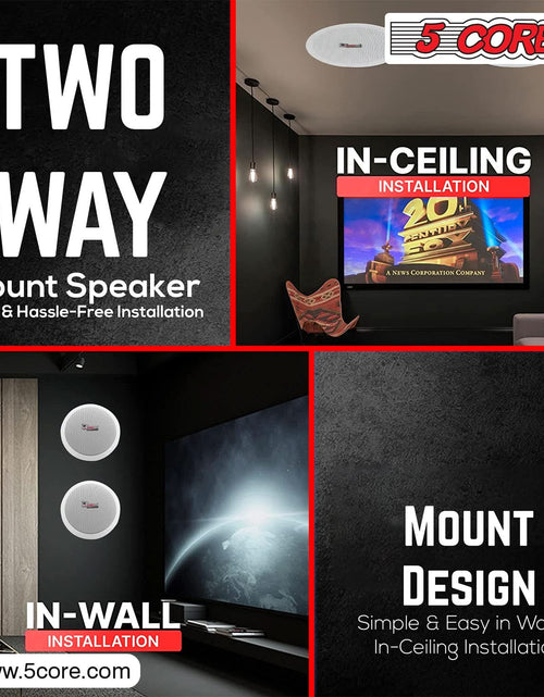 Load image into Gallery viewer, 5Core Ceiling Speaker 6.5 Inch in Wall 2 Way Home Audio Mount 60W Sound System
