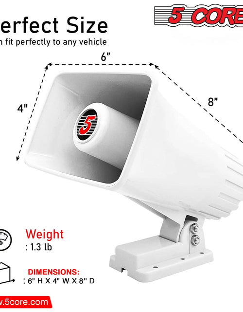 Load image into Gallery viewer, 5Core Indoor Outdoor PA Horn Speaker 6 X 4 Inch Loud PA System 8Ohm 50W Loud Siren
