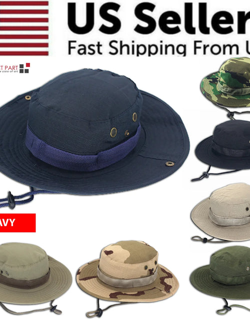 Load image into Gallery viewer, Boonie Bucket Hats Outdoor Fishing Hunting Wide Brim Mesh Camo Safari Sun Cap
