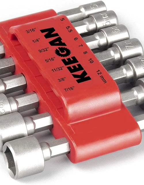 Load image into Gallery viewer, 14 PCS Power Nut Driver Bit Set Quick Change MM &amp; SAE Impact 1/4&quot; Hex Shank USA
