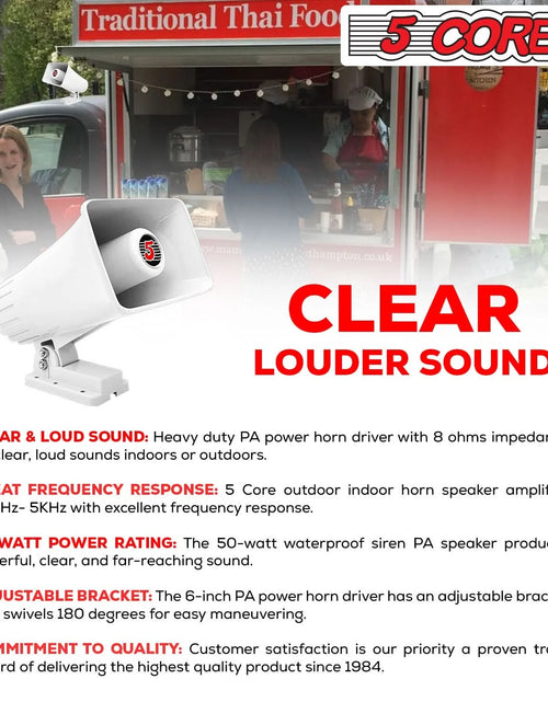 Load image into Gallery viewer, 5Core Indoor Outdoor PA Horn Speaker 6 X 4 Inch Loud PA System 8Ohm 50W Loud Siren
