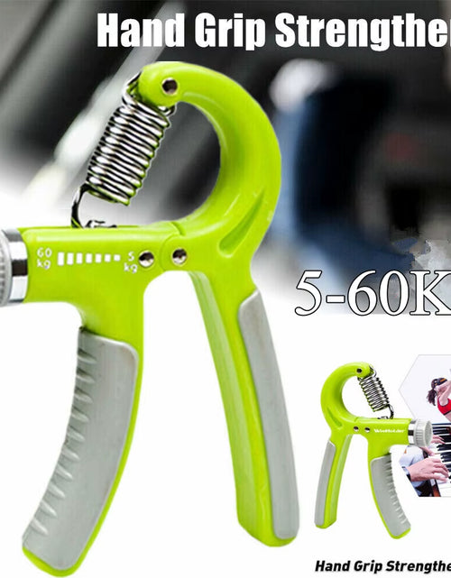Load image into Gallery viewer, 5-60KG Adjustable Hand Trainer Gym Fitness Training Hand Grip Exerciser Wrist Finger Rehabilitation Training Hand Grip Green
