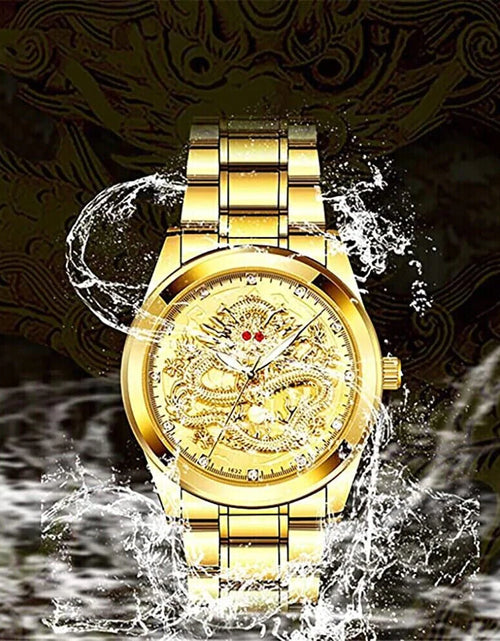 Load image into Gallery viewer, Business Gift Waterproof Gold Men&#39;S Diamond Quartz Watch Classic Stainless Steel
