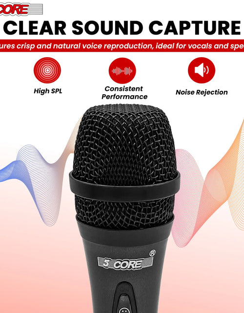 Load image into Gallery viewer, 5Core XLR Microphone Dynamic Mic Karaoke Singing Studio Mics Handheld Microfono
