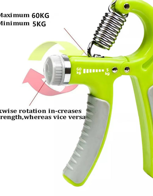 Load image into Gallery viewer, 5-60KG Adjustable Hand Trainer Gym Fitness Training Hand Grip Exerciser Wrist Finger Rehabilitation Training Hand Grip Green
