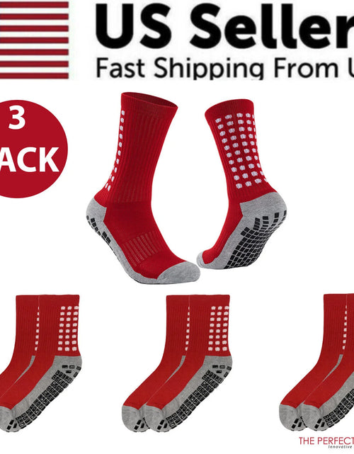 Load image into Gallery viewer, 3 Pair Sport Socks anti Slip W/ Grip Soccer Men Football Basketball Sock Premium
