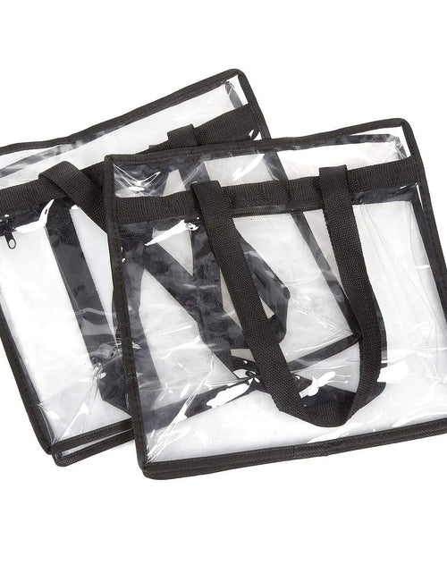 Load image into Gallery viewer, 2X Clear PVC Tote Bag Women Large Transparent Handbag Zip Purse Stadium Security

