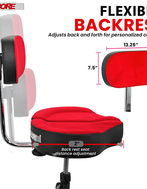Load image into Gallery viewer, 5Core Drum Throne Padded Guitar Stool Backrest Drummer Seat for Adults &amp; Kids
