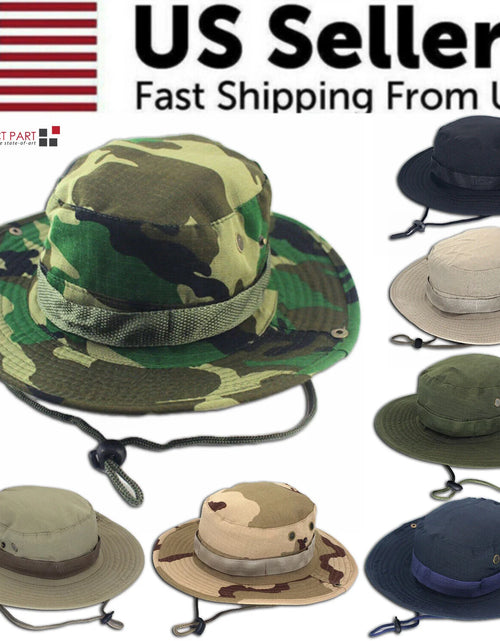 Load image into Gallery viewer, Boonie Bucket Hats Outdoor Fishing Hunting Wide Brim Mesh Camo Safari Sun Cap
