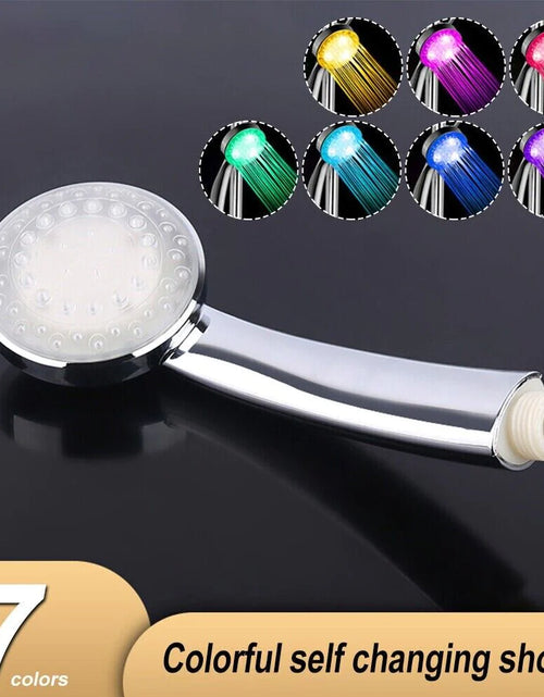 Load image into Gallery viewer, Handheld 7 Color Changing LED Light Water Bath Home Bathroom Shower Head Glow
