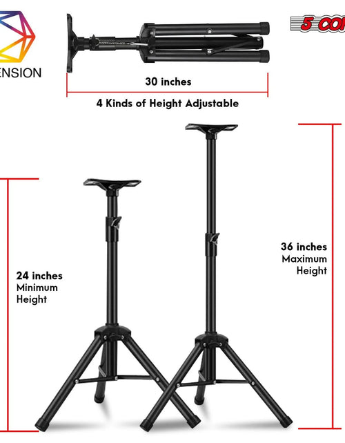 Load image into Gallery viewer, 5Core Speaker Stand Tripod Tall Adjustable 36 Inch DJ Pole Mount Studio Monitor Stands
