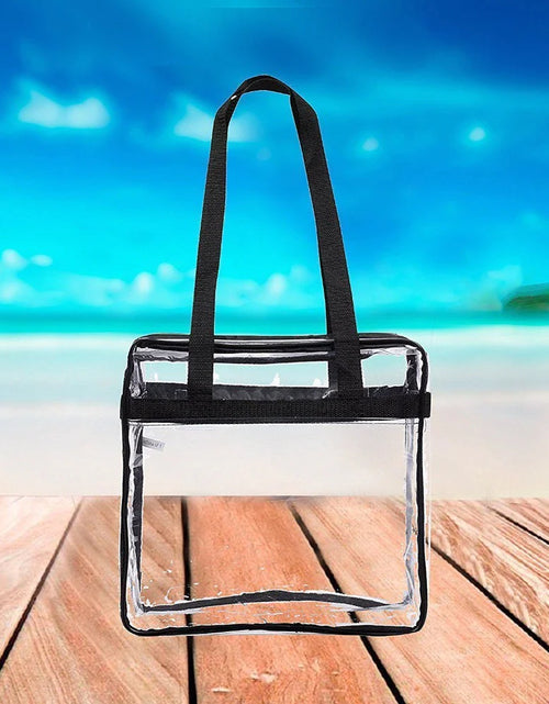 Load image into Gallery viewer, 2X Clear PVC Tote Bag Women Large Transparent Handbag Zip Purse Stadium Security
