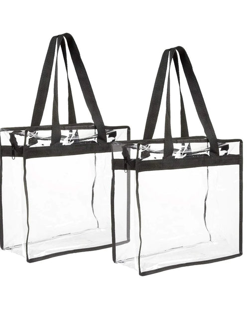 Load image into Gallery viewer, 2X Clear PVC Tote Bag Women Large Transparent Handbag Zip Purse Stadium Security
