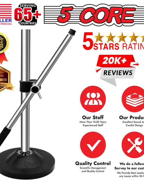 Load image into Gallery viewer, 5Core Desktop Mic Stand Universal Desk Microphone Holder Table Top round Base Stands
