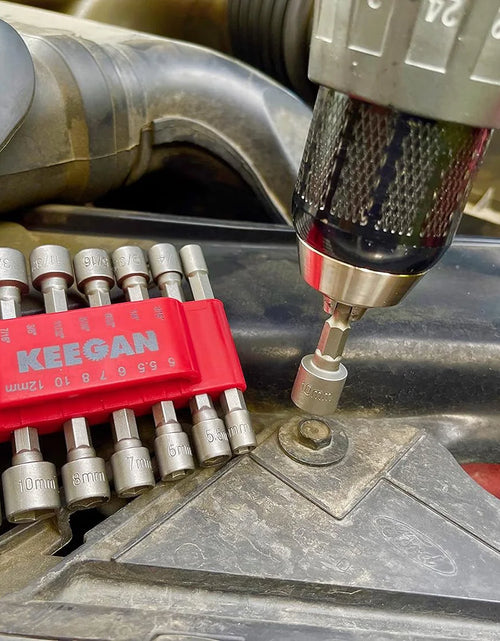 Load image into Gallery viewer, 14 PCS Power Nut Driver Bit Set Quick Change MM &amp; SAE Impact 1/4&quot; Hex Shank USA

