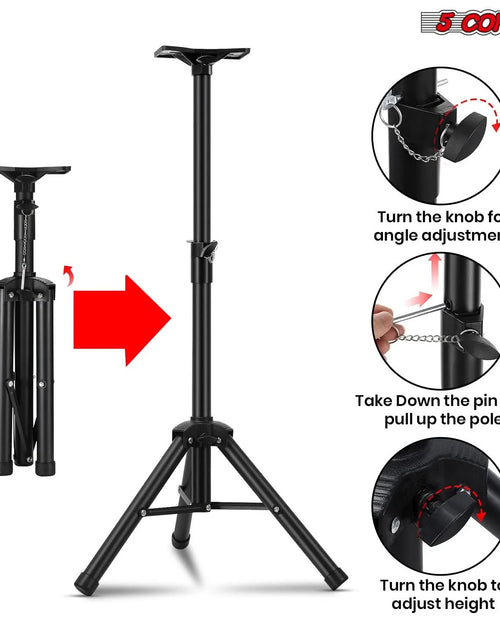 Load image into Gallery viewer, 5Core Speaker Stand Tripod Tall Adjustable 36 Inch DJ Pole Mount Studio Monitor Stands
