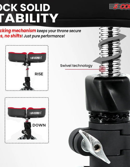 Load image into Gallery viewer, 5Core Drum Throne Sponge Padded Guitar Stool Drummer Seat for Adults &amp; Kids
