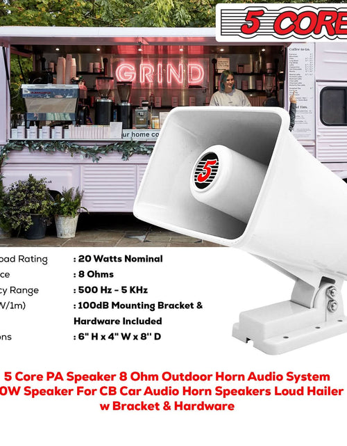 Load image into Gallery viewer, 5Core Indoor Outdoor PA Horn Speaker 6 X 4 Inch Loud PA System 8Ohm 50W Loud Siren
