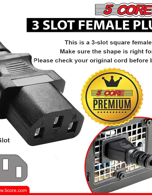 Load image into Gallery viewer, 5Core AC Power Extension Cord 10Ft 3 Prong Adapter 16AWG/2C 125V 13A US Male to Female
