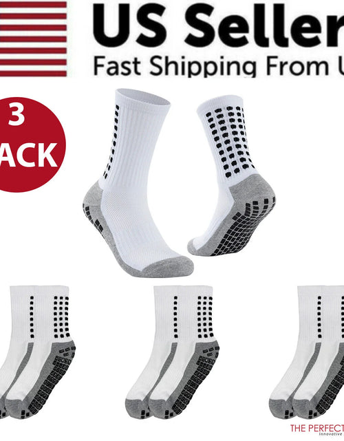 Load image into Gallery viewer, 3 Pair Sport Socks anti Slip W/ Grip Soccer Men Football Basketball Sock Premium
