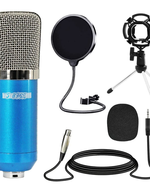 Load image into Gallery viewer, 5Core Recording Microphone Podcast Bundle Professional Condenser Cardioid Mic Kit W Desk Stand BLUE
