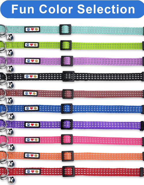 Load image into Gallery viewer, Reflective Cat Collar with Safety Buckle and Removable Bell Cat Collar Kitten Collar Cat Collar
