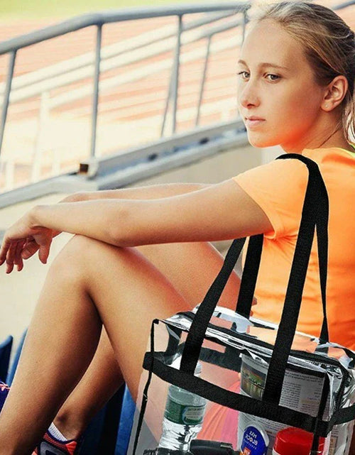 Load image into Gallery viewer, 2X Clear PVC Tote Bag Women Large Transparent Handbag Zip Purse Stadium Security
