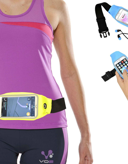 Load image into Gallery viewer, Lightweight Running Belt Waist Pack with Earphone Outlet - Outdoor Sweatproof Reflective Belt Waist Bag for Iphone 6S/6/6 plus Transparent Touch Screen Window, Universal Sports Waist Belt
