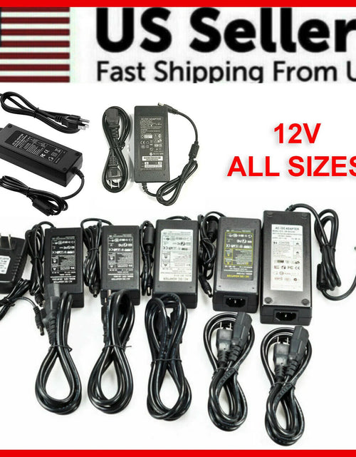 Load image into Gallery viewer, 12V 1A 2A 3A 5A 6A 8A 10A Power Supply AC to DC Adapter 5050 LED STRIP LIGHT USA
