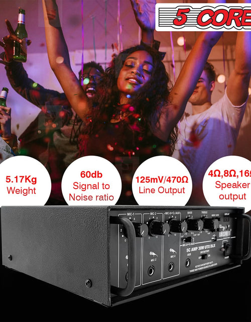 Load image into Gallery viewer, 5Core Amplifier Home Audio Stereo Receiver PA Speaker Microphone Surround Sound Amp
