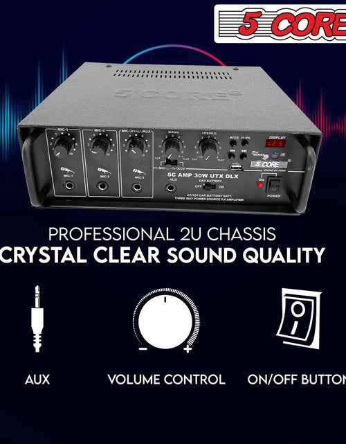 Load image into Gallery viewer, 5Core Amplifier Home Audio Stereo Receiver PA Speaker Microphone Surround Sound Amp
