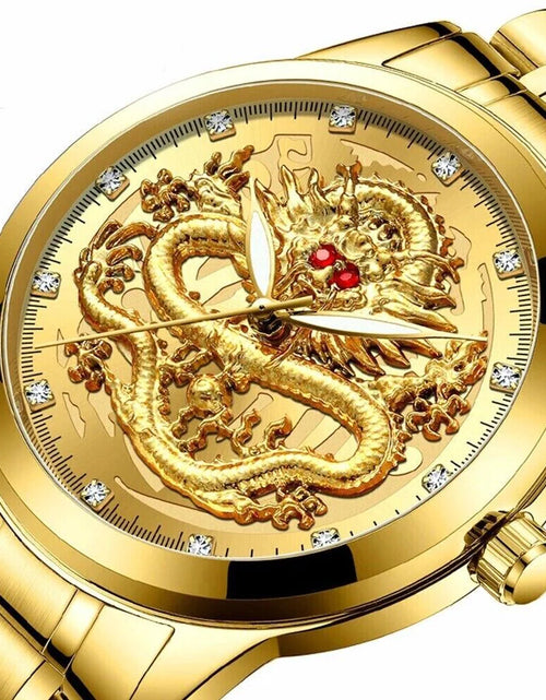 Load image into Gallery viewer, Business Gift Waterproof Gold Men&#39;S Diamond Quartz Watch Classic Stainless Steel
